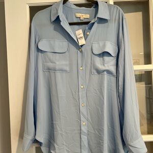 LOFT Sky Blue Collared Shirt
